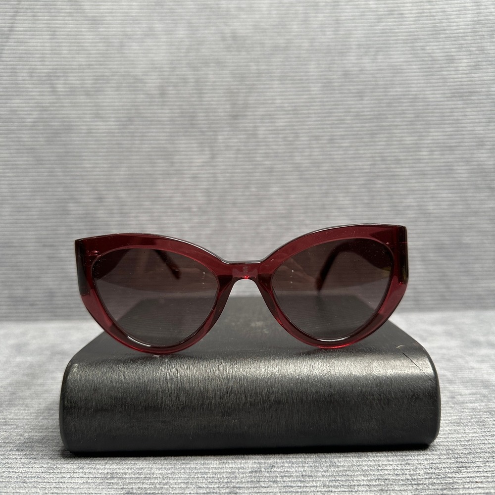 Warby Parker Kelsey Sunglasses Dark Cherry Red Cat Eye Acetate W 769 51-20-135